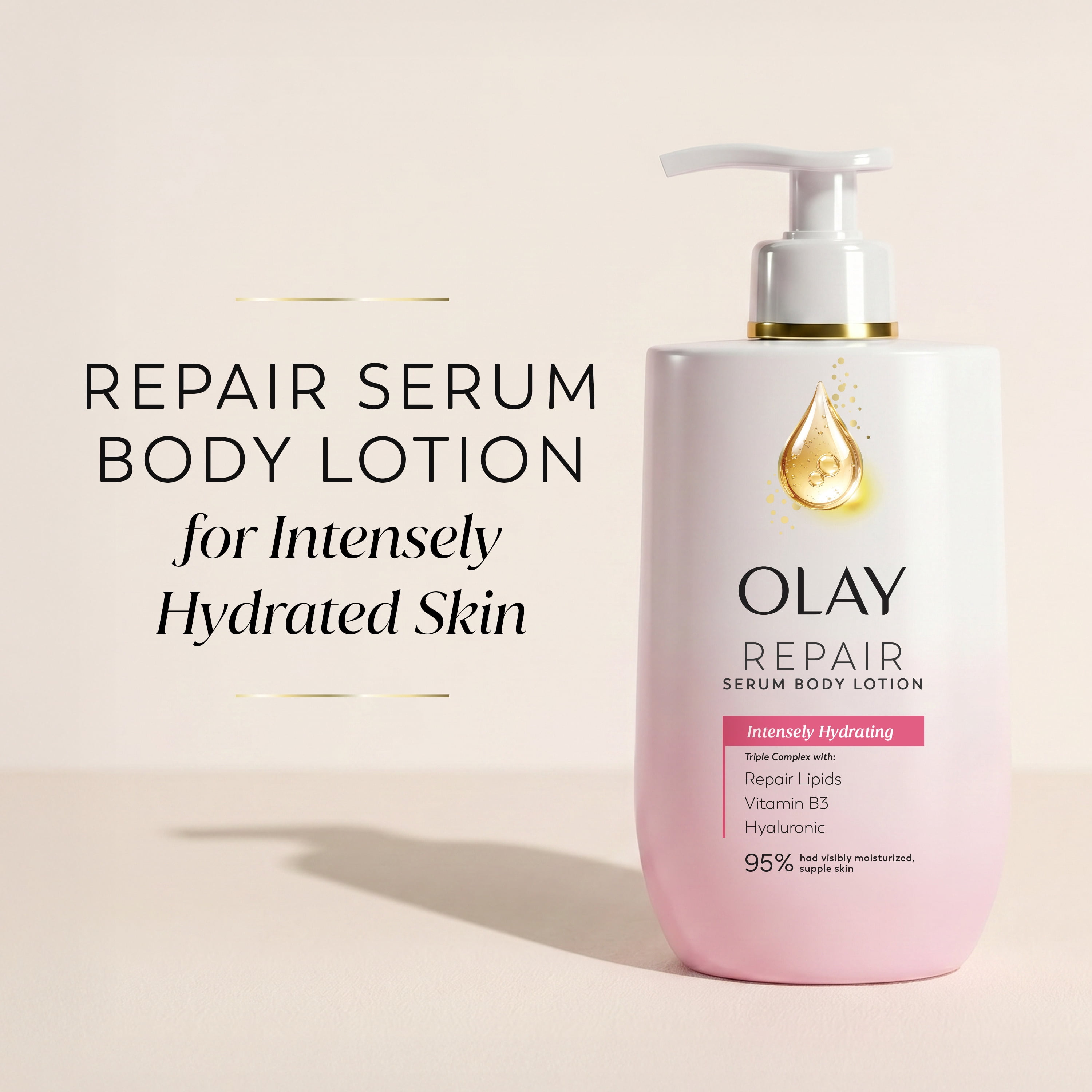 Olay Intensely Hydrating Body Lotion with Hyaluronic Acid and Niacinamide, 17 fl oz