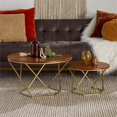 thumbnail image 3 of Pemberly Row Nesting Wood Top Round Coffee Table Set in Walnut-Gold, 3 of 7