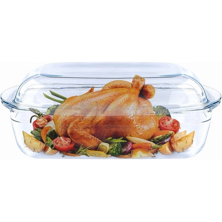 Large Casserole Dish With Lid - 4.7qt Glass Baking Dishes For Oven - Clear oval Glass Casserole Dish - Cookware For Cooking, Baking, Serving