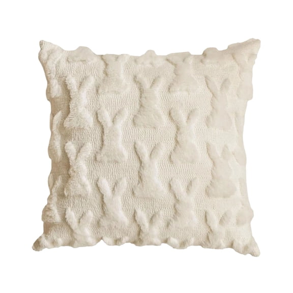 SLYNSHome Easter Bunny Throw Pillow Covers,18 x 18 Inch Rabbits Soft Plush Faux Fur Cushion Case Decoration for Sofa Couch