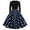Navy, variant on IROINNID Long Sleeve Dress for Women A Line Flare Vintage Dress Belt Prom Long Sleeve Polka Printing ,Black