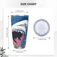 thumbnail image 4 of Salouo Great White Shark Print 20oz Tumbler with Lid,Stainless Steel Vacuum Insulated Tumbler Durable Insulated Coffee Mug Thermal Cup with Splash Proof Sliding Lid-Straw Two-piece Set, 4 of 8