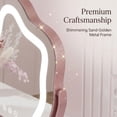 thumbnail image 6 of Odernirror Makeup Mirror with LED Lights, Cloud-Shaped Vanity Mirror, 360° Rotation, Rose Gold, 6 of 8
