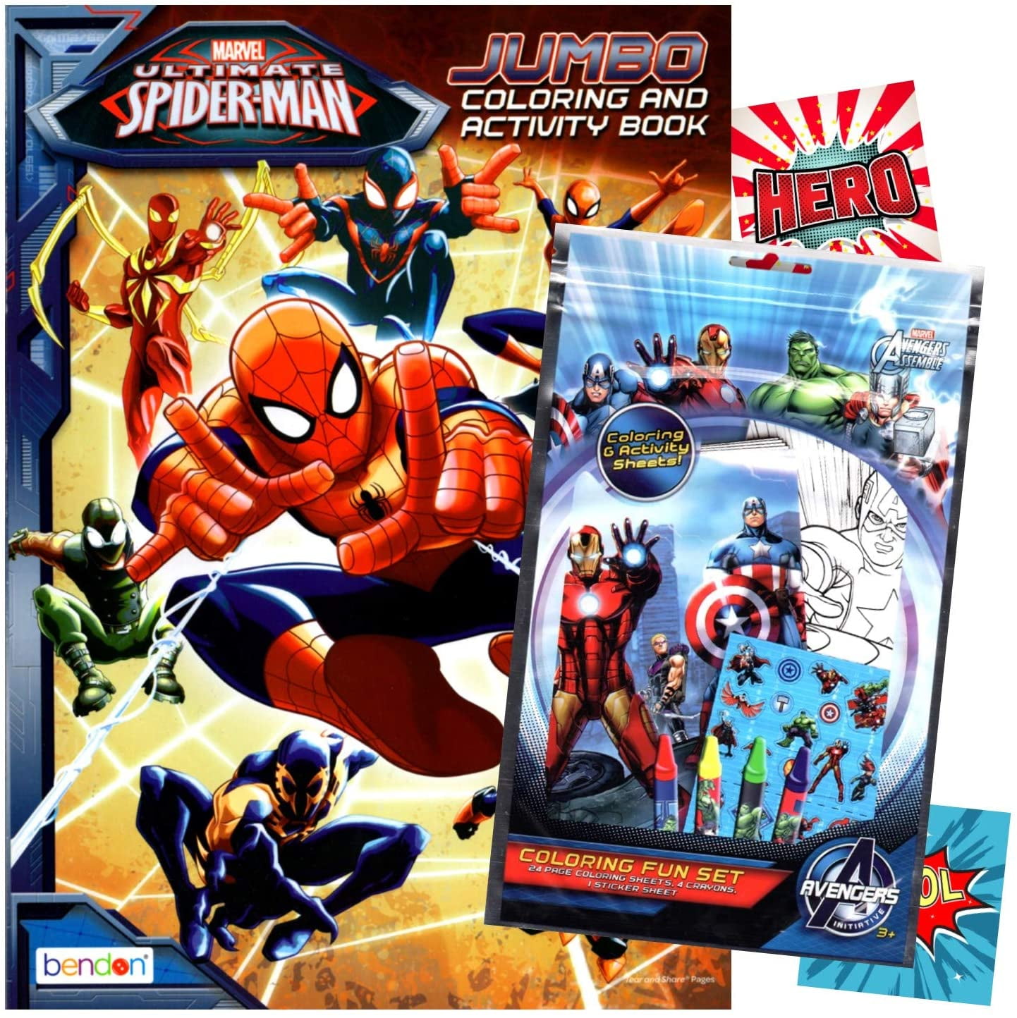 Spiderman Coloring Book with Fun Set Coloring Book & Crayons, Stickers