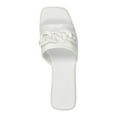 thumbnail image 3 of INC Womens White Chain Accent Padded Rozie Square Toe Block Heel Slip On Heeled Sandal 6 M, 3 of 4