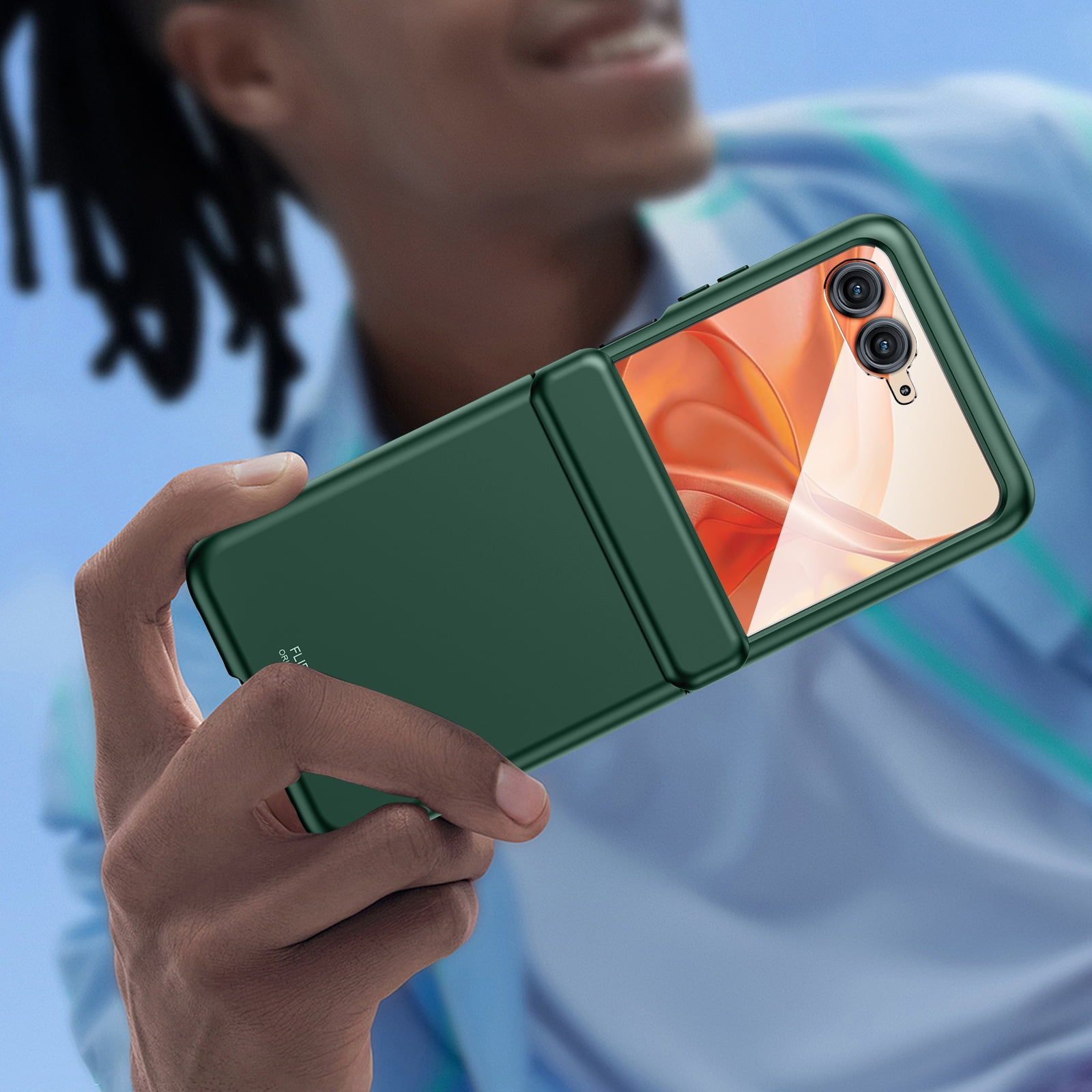 Oupeigar for Motorola Razr 2026/2025/2024 Phone Case With Hinge Protection,Screen Protector,Slim Full-Body Rugged Anti-Scratch Shockproof Case-Green