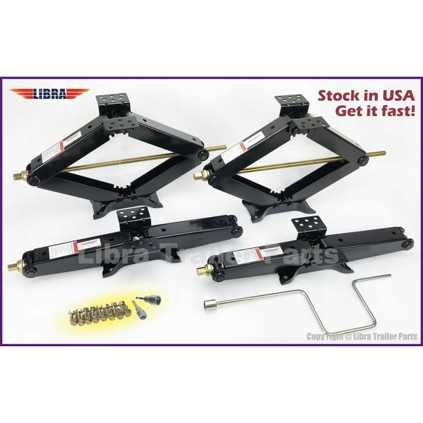 Set of 4 7500 lb Heavy Duty 24" RV Trailer Stabilizer Leveling Scissor