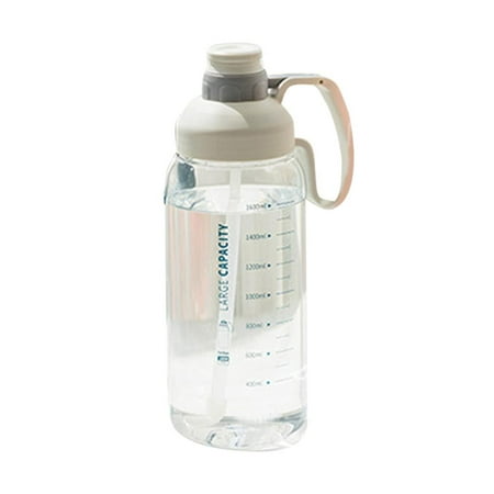 

1800ml Water Bottle with Time-Marked and Straw Wide Mouth Water Cups for Men Women Leakproof Water Bottle with Handle