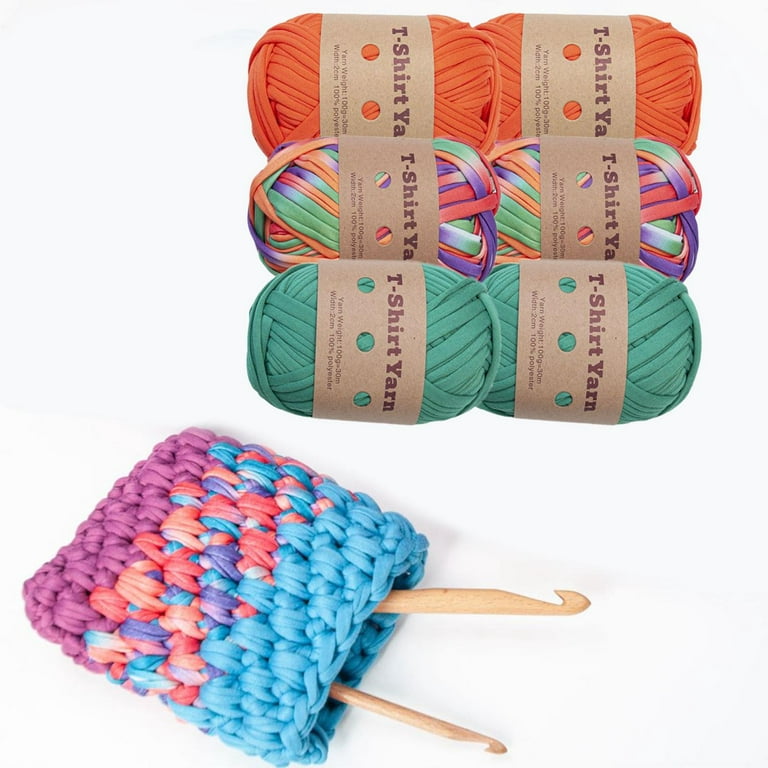 T-shirt Yarn. Crochet Cotton Yarn. Textile Yarn. Cotton Yarn for Crocheting  and Knitting Baskets, Bags, Rugs, Poufs. Pink T-shirt Yarn. 