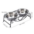 thumbnail image 2 of Double gamelle en acier inoxydable pour chien et chat, mangeoire, support pour eau et nourriture, 2 of 4