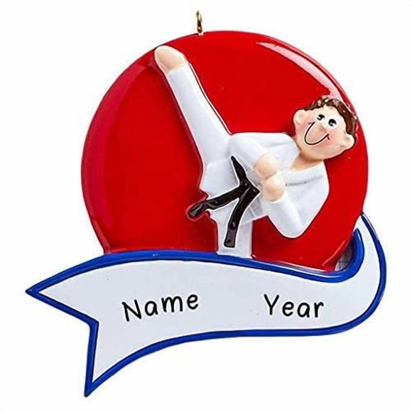 Personalized Karate Boy Christmas Ornament | Custom Writing Karate Boy Sport Personalized Ornaments 2023 | Gift for Karate Lover