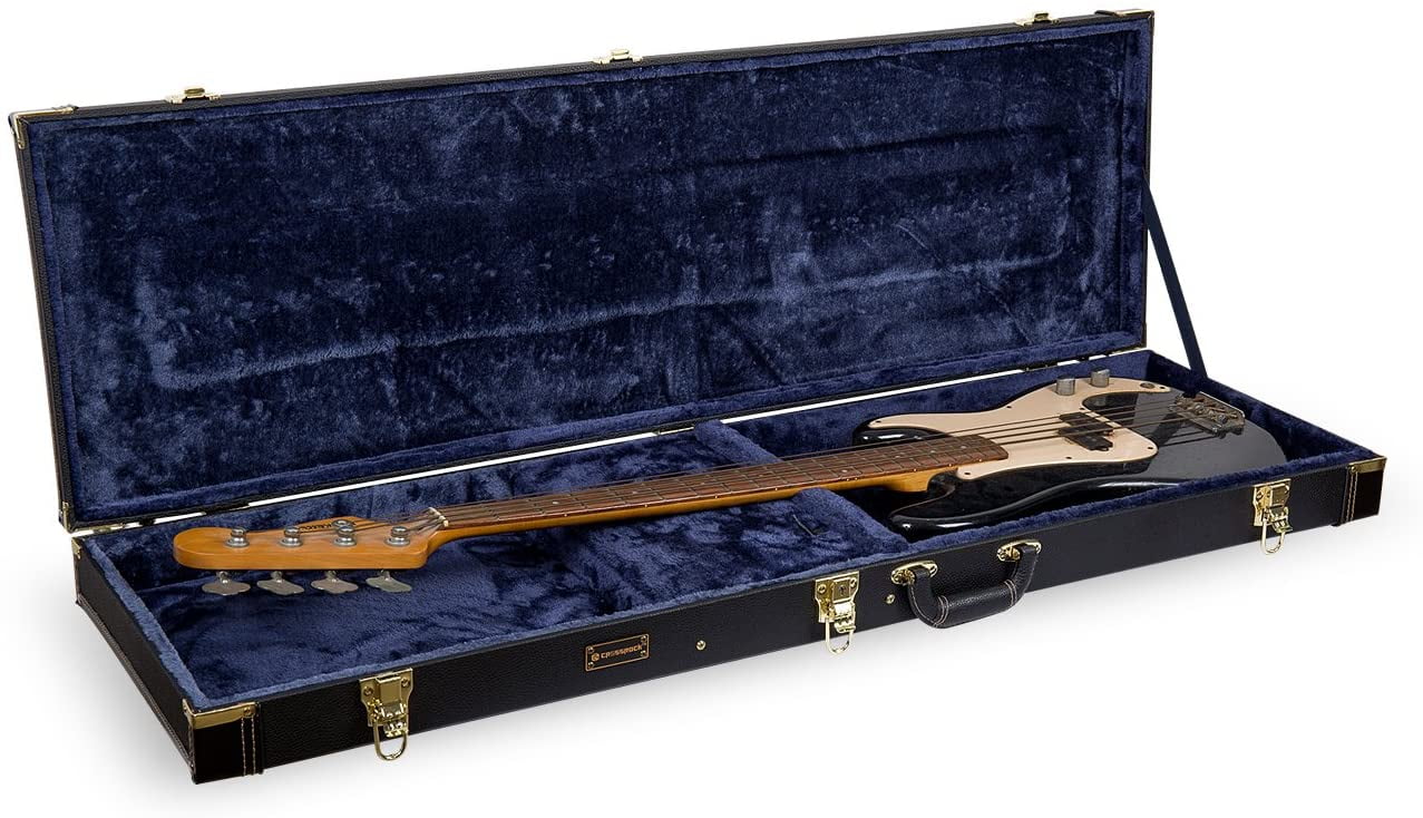 Crossrock Deluxe Electric Bass Guitar Carrying Portable Wooden Hardsell Case