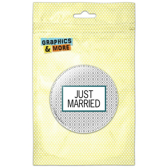 Just Married Wedding Bridal Shower Pinback Button Pin Badge