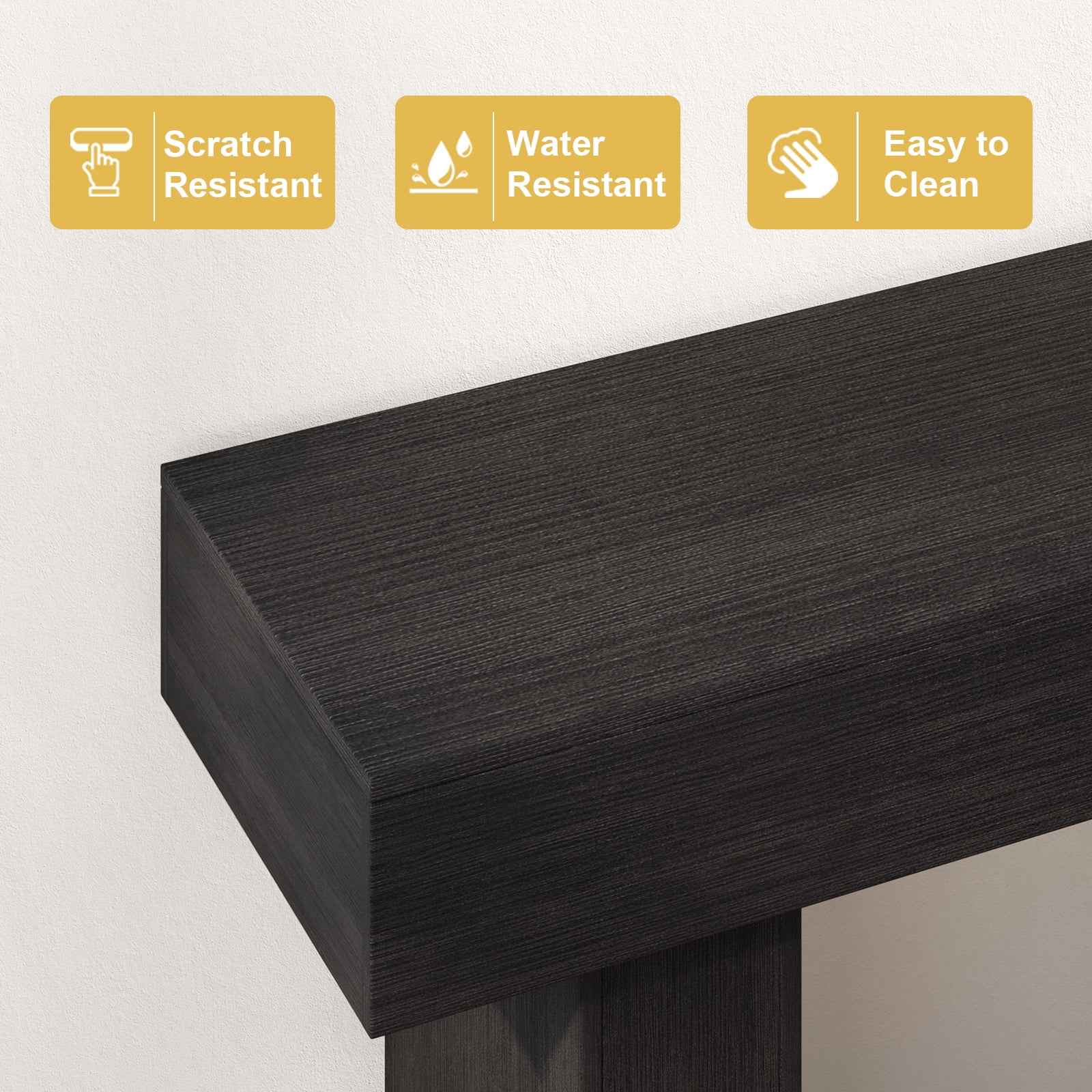 Tarnorci Wooden Console Table,  Behind the Couch, Farmhouse Entryway Table for Hallway, Living Room, Black