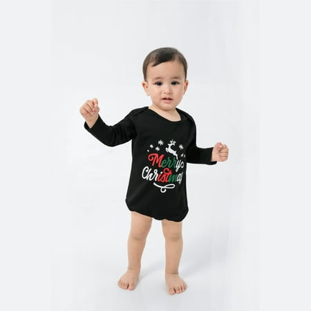 

women Christmas pajamas for family matching outfits son daughter sets soft Black Fashionable Christmas Print Family European And American Pajamas Parent-child Suit Bab