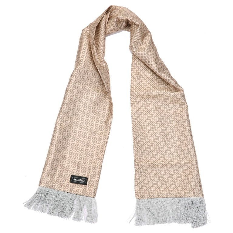 Marino Mens Double Layer Satin Fashion Silk Scarf, Extra Soft With