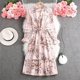 thumbnail image 4 of Vestido midi de manga larga con volantes y puños acampanados con estampado floral para mujer Pompotops hdfakjf2212, 4 of 7