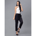 thumbnail image 2 of Blue woven slim fit trouser & Knits TOP criss cross halter sleeveless tee (Top & Bottom set), 2 of 3