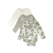 Honest Baby Clothing Organic Cotton Boy/Girl Long Sleeve Side-Snap Bodysuit, 3M to 9M