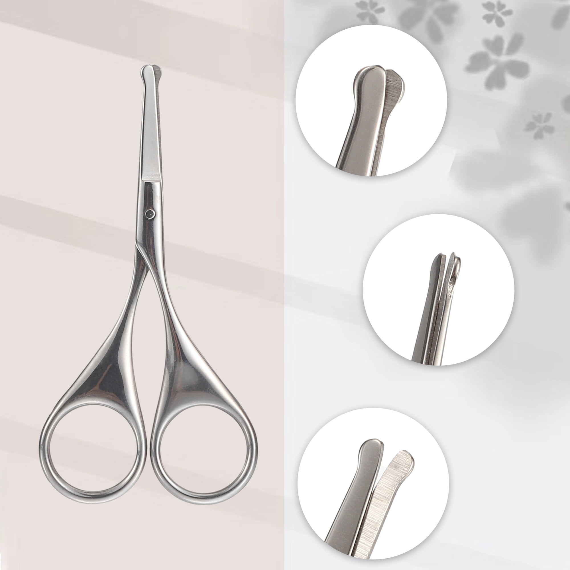 Unique Bargains Round Head Nose Hair Tweezers Stainless Steel Trimmer 3.86"x1.93"