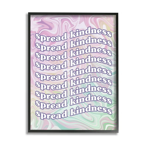 Stupell Industries Spread Kindness Pastel Pattern Inspirational Painting Black Framed Art Print Wall Art