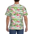 thumbnail image 3 of Vsdgher Tropical Flamingo Print Men's Dry Fit Mesh Athletic Shirts Moisture Wicking Tennis T-Shirt Tops, 3 of 9