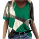thumbnail image 2 of Fiudx Ropa de Mujer Camisetas Holgadas de Manga Corta con Cuello En V Informales con Estampado de Moda para Mujer, 2 of 4
