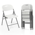 thumbnail image 1 of Costway Folding Chairs Set of 4 HDPE Plastic Chairs with Metal Frame for Home Office, 1 of 10
