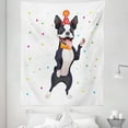 thumbnail image 1 of Boston Terrier Tapestry, Party Puppy Celebrating His Birthday on Colorful Stary Background, Fabric Wall Hanging Decor for Bedroom Living Room Dorm, 5 Sizes, Multicolor, by Ambesonne, 1 of 1