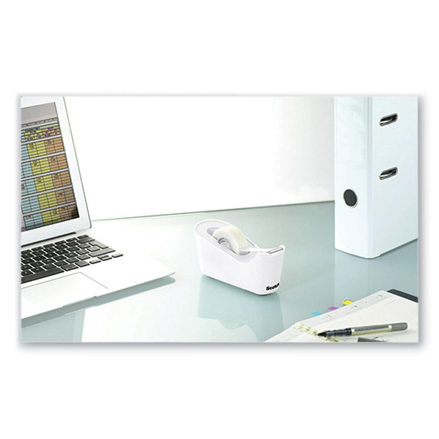 C18 Desktop Dispenser, 1" Core, White | Bundle of 10 Each