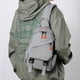 thumbnail image 5 of Hukapapa Bolso de pecho impermeable multifuncional Bolso de cuero de PU para hombre Bolso de pecho de un solo hombro de gran capacidadgris, 5 of 5