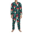 thumbnail image 4 of Kll Amanita Mushroom Sleepwear Mens Flannel Pajamas,Long Cotton Pj Set, 4 of 9