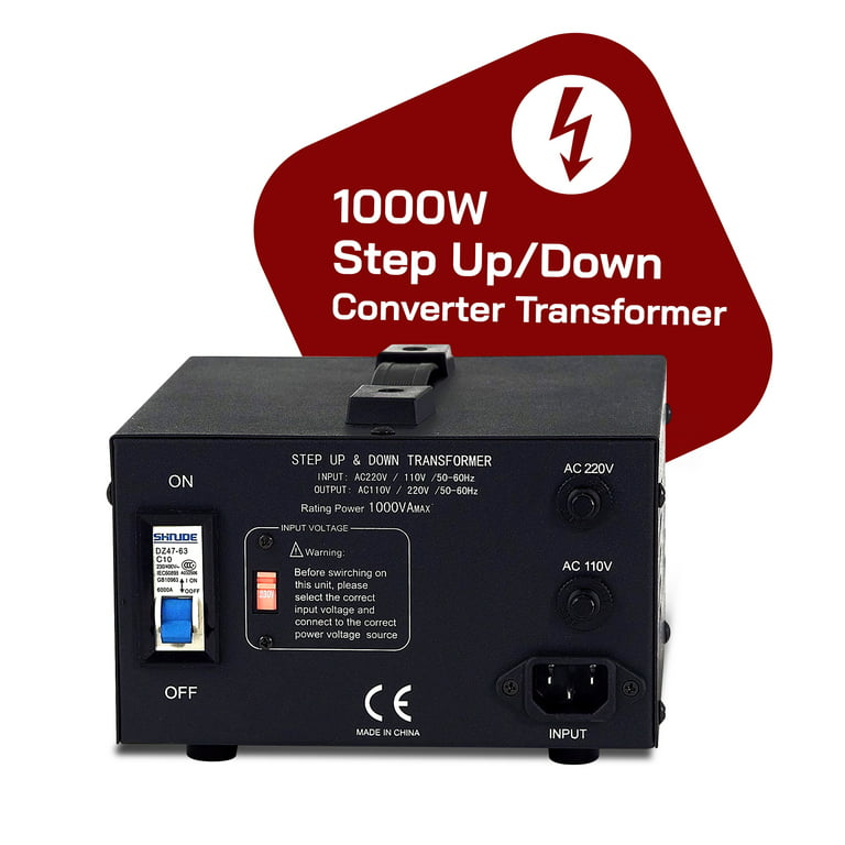 Transformateur convertisseur de voltage 110V/220V, 220V/110V, 1000