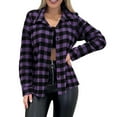 thumbnail image 1 of iHPH7 Veste Shacket Ouverte pour Femmes Cardigan à Carreaux pour Femme Veste Extérieure pour Femme Shacket à Carreaux Vêtements d'Automne Décontractés Violet m, 1 of 6