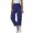 Blue, variant on Audhol Soft Pants for Women, Cotton Linen Pants for Women High Waisted Drawstring Summer Comfy Casual Loose Beach Pants with Pockets Linen Pants Women Petite Beige L