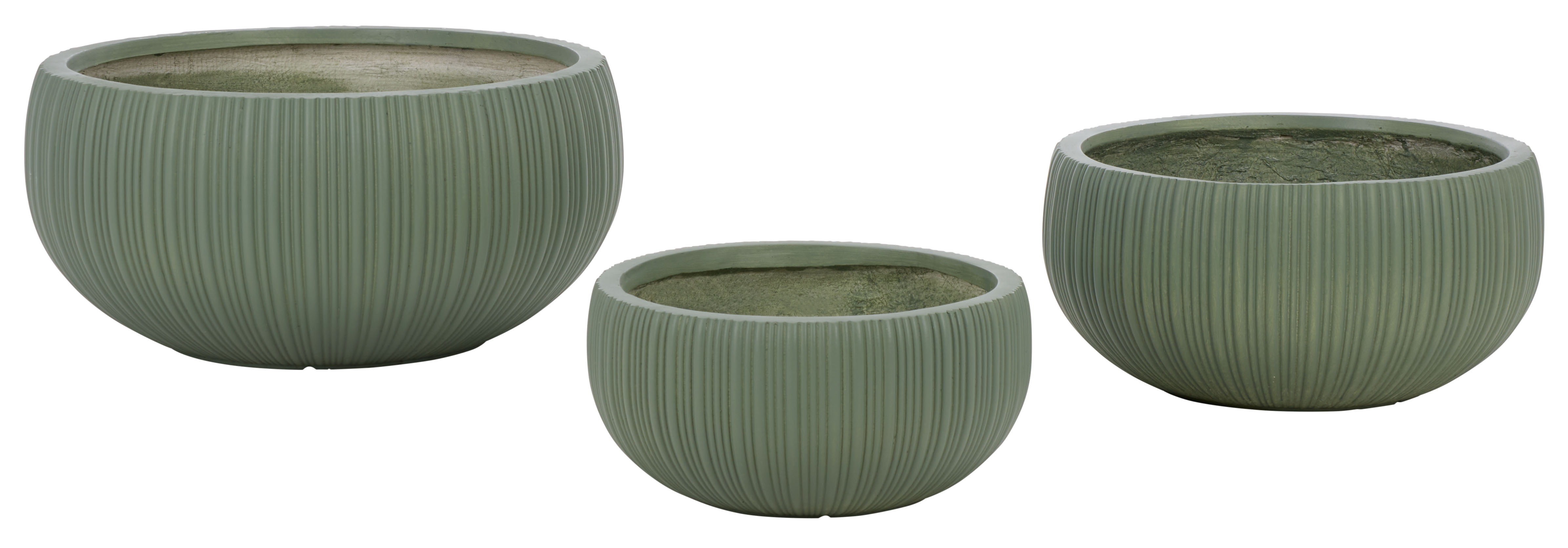 Safavieh Anita Round Green Fiber Clay Plant Pots - Set of 3
