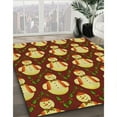 thumbnail image 3 of Ahgly Company Tapis d'Intérieur Lavables en Machine, Carrés, Zone Rouge, 5' Carré, 3 of 7