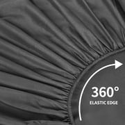 Hotella Queen Fitted Sheet, 100% Microfiber, 60x80, Soft & Fade-Resistant, 14 Deep Pocket, Dark Gray