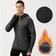 thumbnail image 1 of pstuiky Sudadera con capucha y cremallera de forro polar de color liso para hombre, con parte superior cálida para deportes al aire libre, camiseta informal de manga larga, 1 of 7