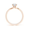 thumbnail image 2 of ANGARA Natural Solitaire Diamond Bypass Engagement Ring in 14K Rose Gold for Women (Size-5.9mm| Color-H| Clarity-SI2) | April Birthstone, Anniversary, Jewelry Gift for Women | Natural Diamond Ring, 2 of 10
