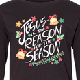 thumbnail image 4 of Inktastic Jesus is the Reason for the Season Christmas Bells and Stars Long Sleeve Youth T-Shirt, 4 of 5