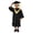 A Black, variant on Kids Girl Outfits Kindergarten Graduation Gown for Kids Crew Neck Long Sleeve Unisex Academic Robe Cap Set Ceremony Red 11 Years-12 Years