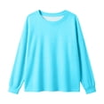 thumbnail image 5 of Womens Oversized Long Sleeve Pullovers Solid Color Crewneck Long Sleeve Casual Tops Waffle T-shirt, 5 of 5