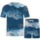 thumbnail image 3 of Conjunto de blusa y pantalones de manga corta con estampado 3D de camiseta de cuello redondo de Navidad informal para hombres Pompotops  oipoqjl35837, 3 of 8