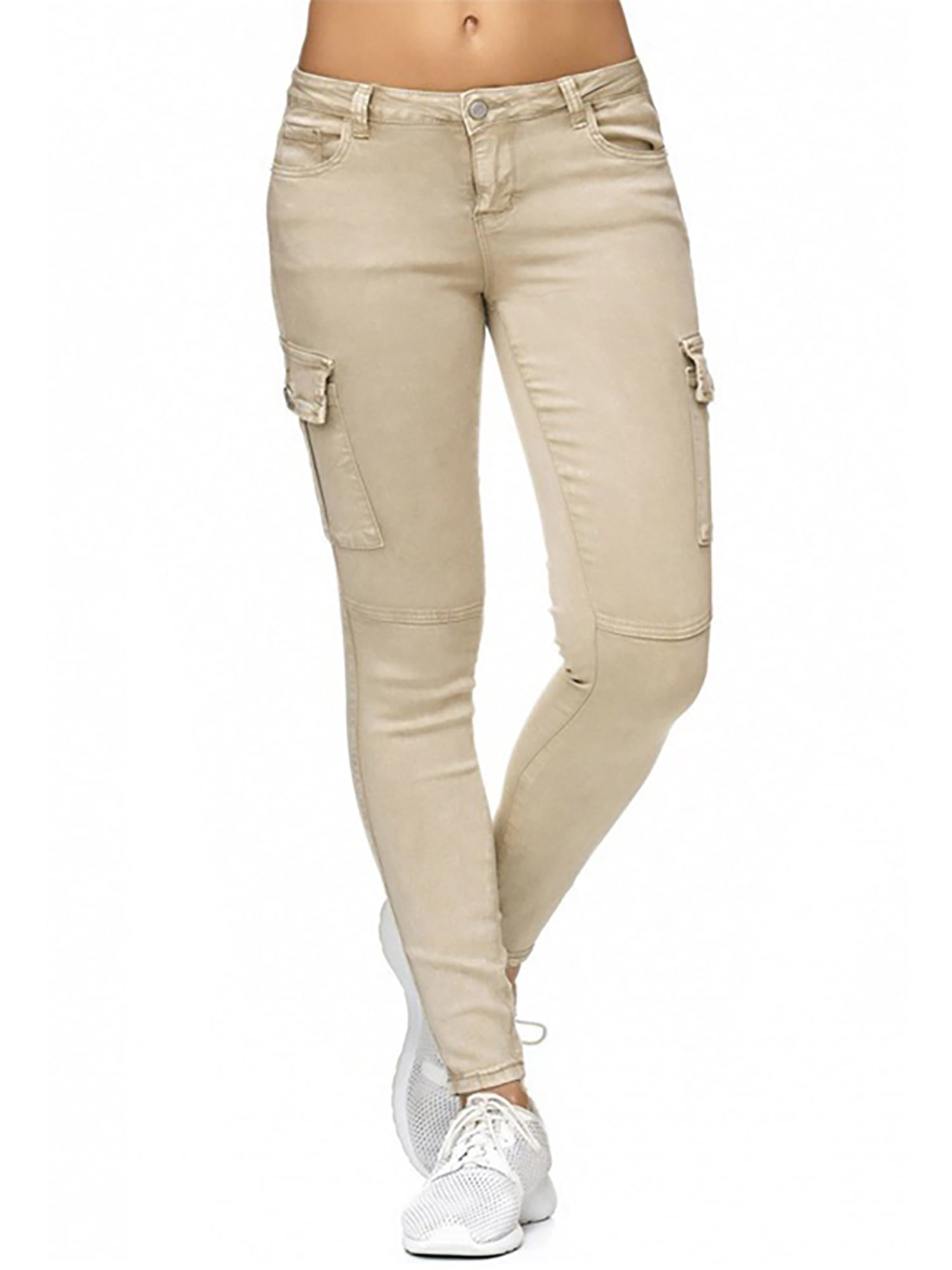 I modsætning til Grund Matematisk Cindysus Ladies Fashion Zipper Jeans Women Plain Trousers Slim Leg School  Solid Color Skinny Denim Pants Khaki M - Walmart.com