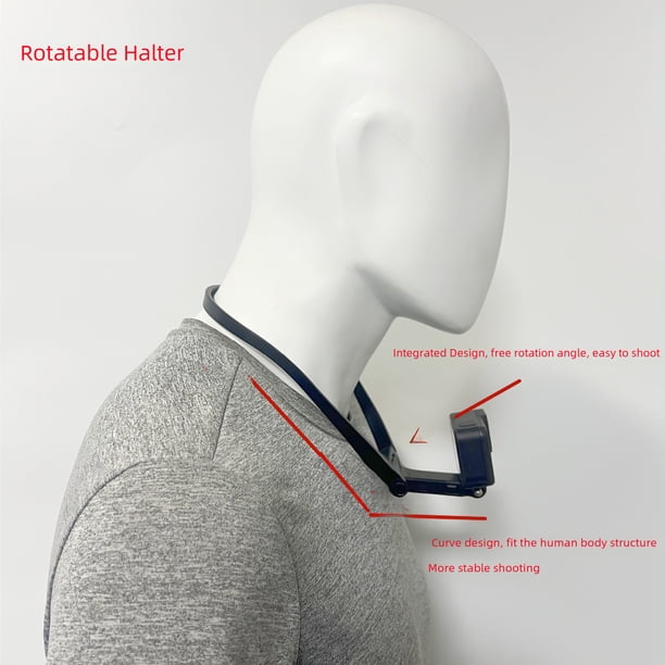Adecuado para GoPro 12/11/10 Soporte para teléfono móvil con cámara deportiva para el cuello, accesorios para exteriores Luya de 360 grados