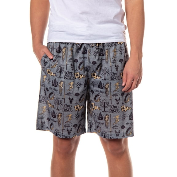 The Lord of the Rings Men's The Shire Green Dragon Map LOTR Lounge Sleep Pajama Shorts