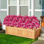 Taotanxi 15.7 Artificial Boxwood Topiary Ball with Flowers Plants with Ground Spikes for Outdoor UV Resistant Realistic Fake Bushes Plants for Garden Yard Front Porch Patio Decor (Pink)