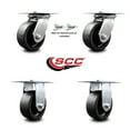 thumbnail image 2 of 5 Inch Glass Filled Nylon Caster Set with Ball Bearing 2 Swivel Lock and 2 Rigid, 2 of 2