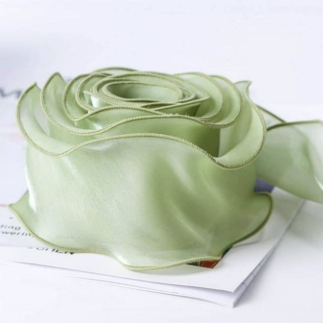 Xiao Hua Cinta de organza de 10 yardas, cinta transparente de polialgodón, cinta brillante para manualidades, para flores, ramos, guirnaldas, envoltura de regalos de boda, A17